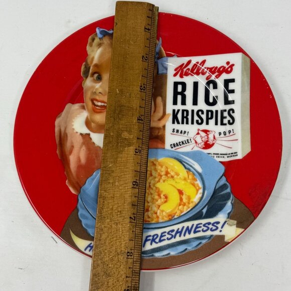 Vintage Kelloggs Rice Krispies Girl On Red Toast Plate 8.25" Cereal Nostalgia - Picture 5 of 5
